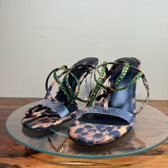 Larroudé Disco Gloria Leopard-Print Wrap Sandals 315$ - Picture 5 of 16